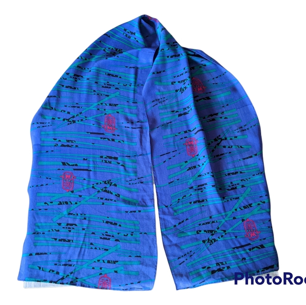 Retro 90s Blue, Green and Pink Scarf